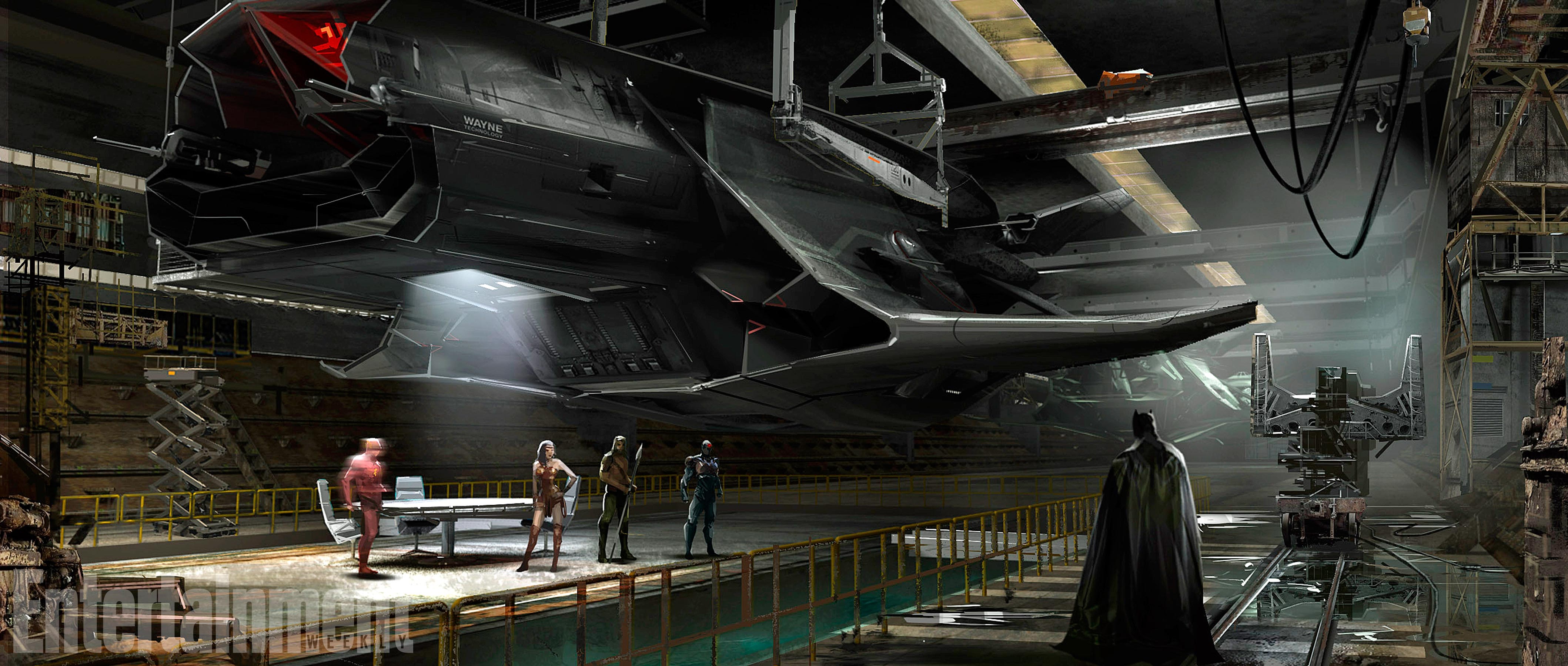 电影《正义联盟》曝概念图 蝙蝠侠造巨型飞行器