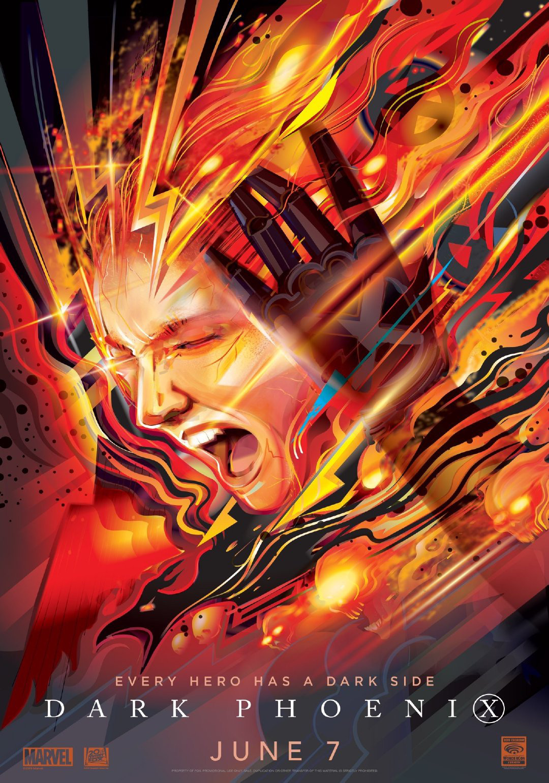 《X战警：黑凤凰》全新海报 凤凰女爆发毁灭力量