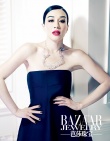 钟丽缇登杂志性感深V露香肩 红唇妩媚妖艳动人