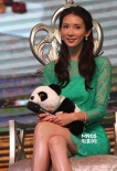 林志玲镂空绿裙大秀美腿：最深刻的感情是初恋