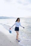 韓雪懶理流言曬度假寫真 穿短褲露美腿清純可愛