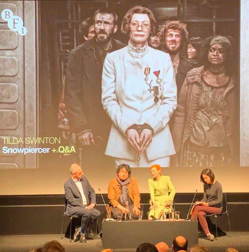 英国举办《雪国列车》放映会 蒂尔达·斯文顿出席