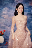 趙麗穎油畫風(fēng)寫真端莊優(yōu)雅 裸粉色長裙仙氣十足