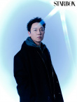 潘粤明杂志大片曝光 身穿黑白外套演绎多种魅力