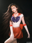真人建模！娜扎cos美少女戰(zhàn)士 身姿婀娜似撕漫女