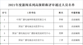 173人！廣電總局公示高級職稱評審結(jié)果