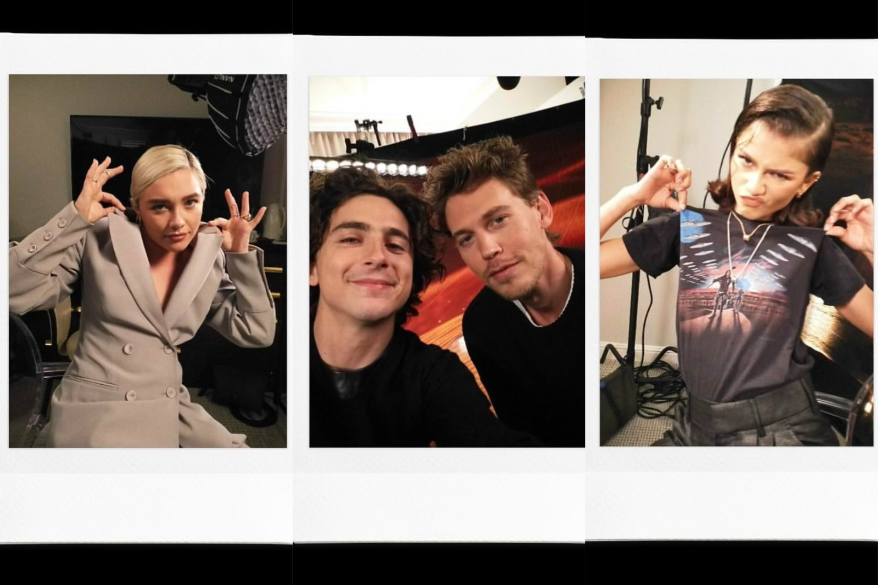 《沙丘2》洛杉矶宣传活动 主创用拍立得搞怪互拍