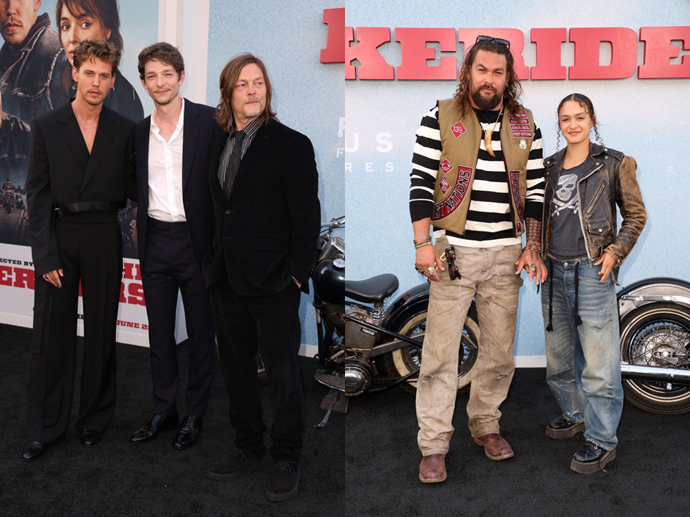 表舅、朱迪出席《摩托骑士》首映 海王带女儿助阵