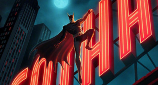《蝙蝠侠：披风战士》海报 画风回归40年代复古风